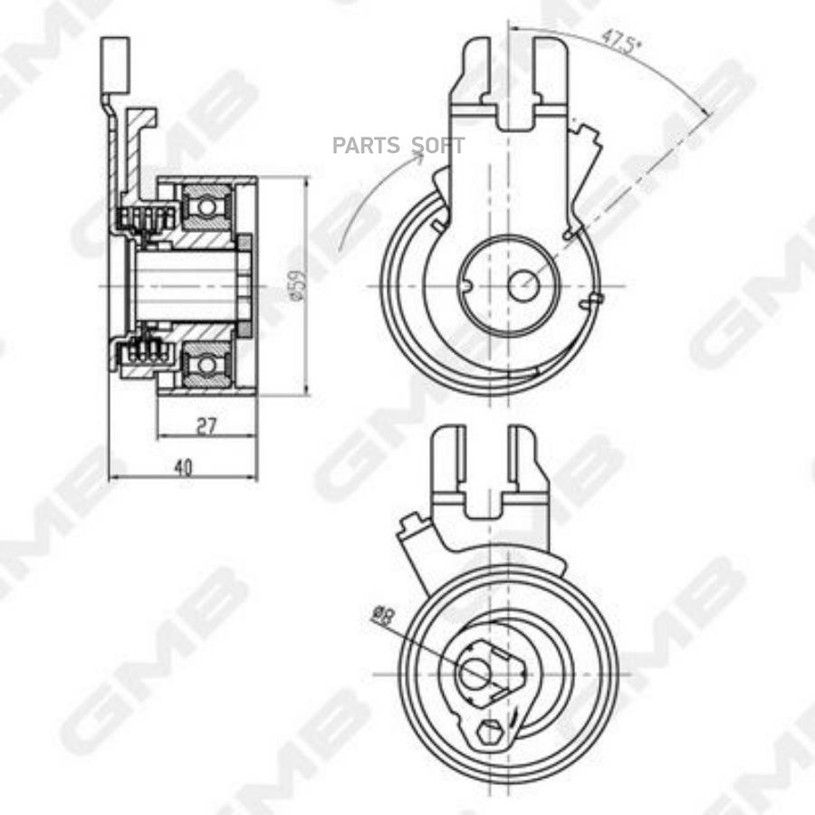 

GMB GTB0330 Натяжитель ремня VOLVO 1шт