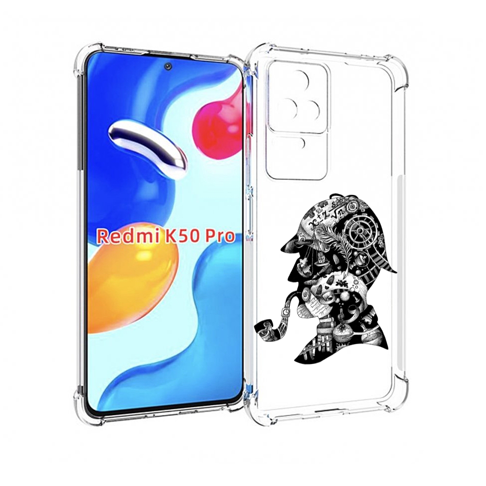 

Чехол MyPads мужчина с трубкой абстракция для Xiaomi Redmi K50 / K50 Pro, Прозрачный, Tocco