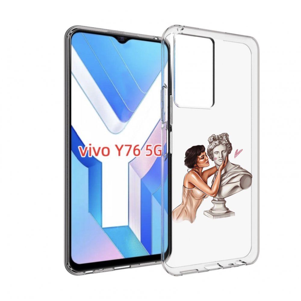 

Чехол MyPads девушка-со-статуей женский для Vivo Y76 5G, Прозрачный, Tocco