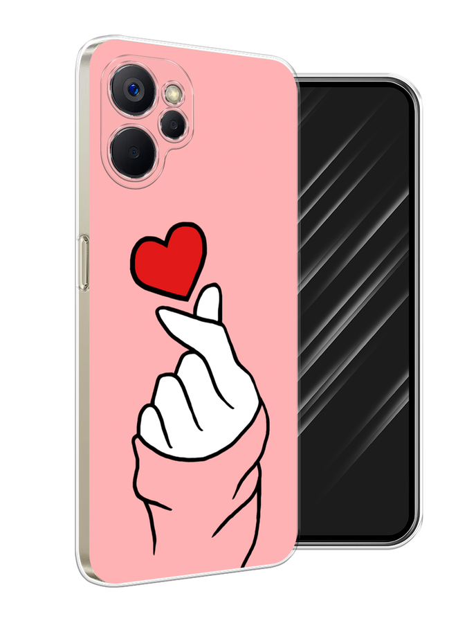 

Чехол Awog на Realme 9i 5G/10T 5G "Милое сердечко", Белый;красный;черный, 2513950-7