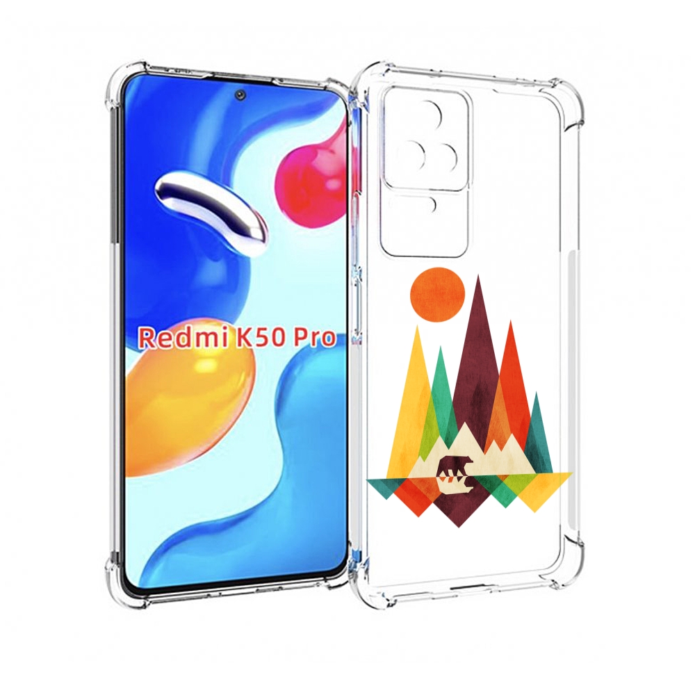 

Чехол MyPads нарисованные горы с медведем для Xiaomi Redmi K50 / K50 Pro, Прозрачный, Tocco