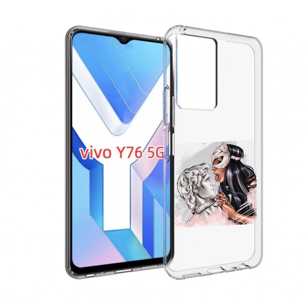 

Чехол MyPads девушка-флирт женский для Vivo Y76 5G, Прозрачный, Tocco