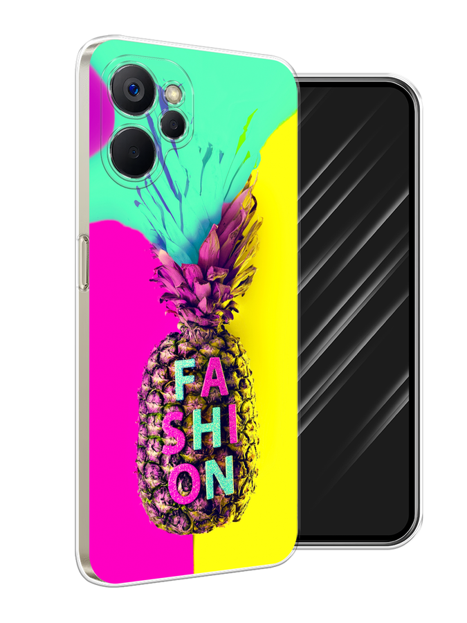 

Чехол Awog на Realme 9i 5G/10T 5G "Кислотный ананас", Желтый;розовый;бирюзовый, 2513950-10
