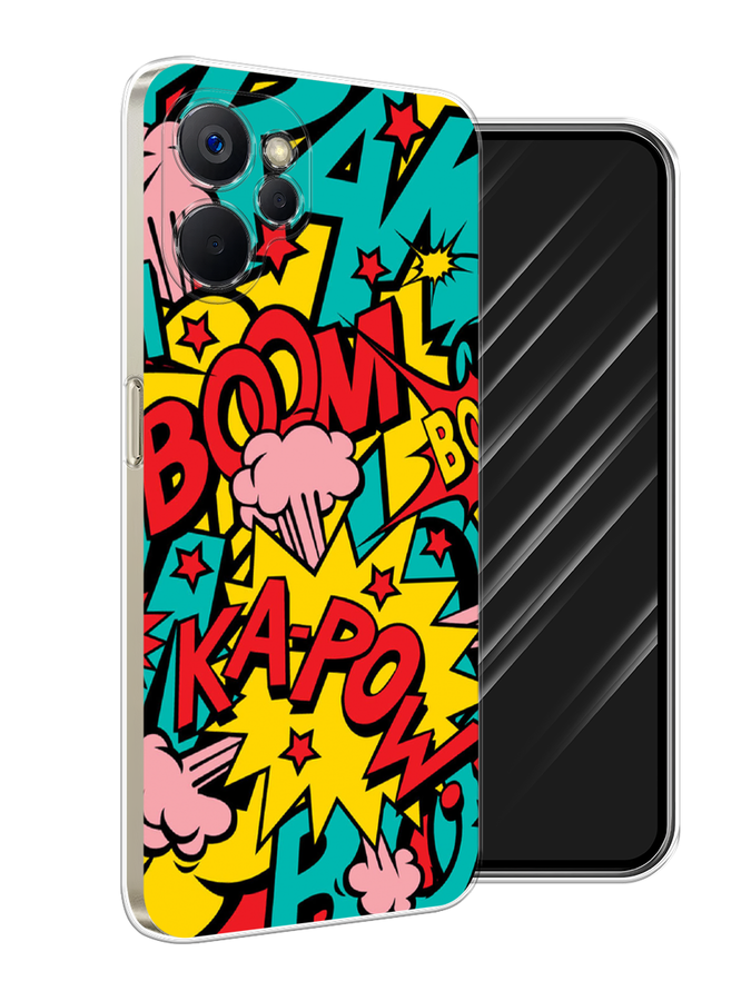 

Чехол Awog на Realme 9i 5G/10T 5G "Постер pop art", Бирюзовый;желтый;красный, 2513950-9