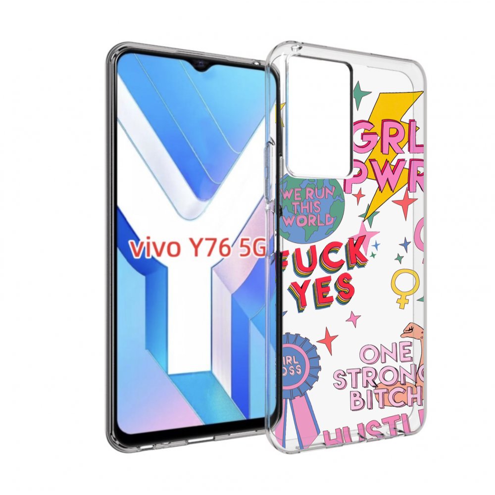 

Чехол MyPads девушки-боссы женский для Vivo Y76 5G, Прозрачный, Tocco
