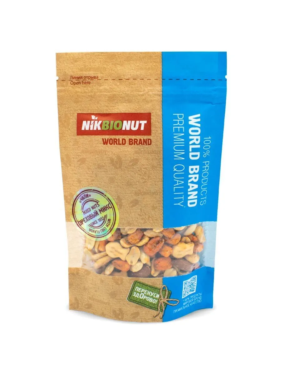 

Микс ореховый с крекерами ЧИЛИ NIKBIONUT 100 г, NIK084