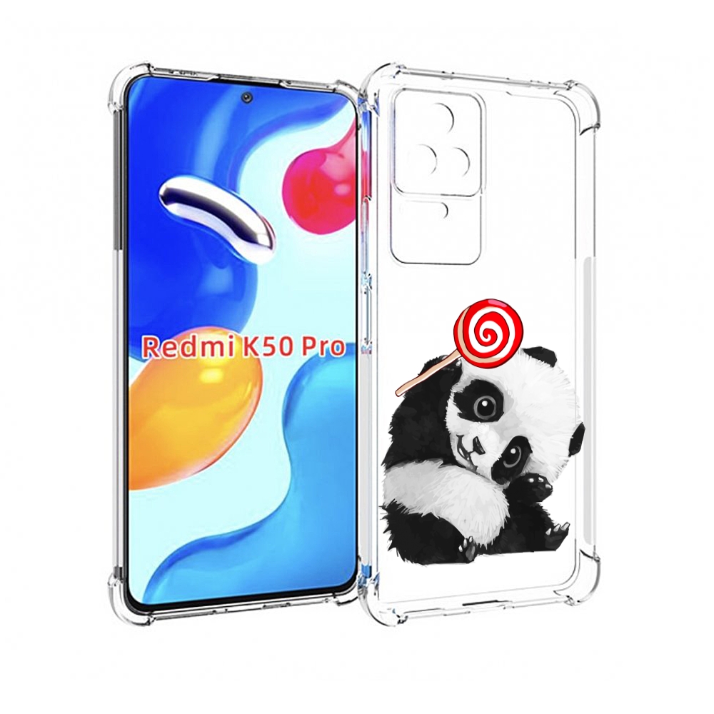 

Чехол MyPads панда с леденцом для Xiaomi Redmi K50 / K50 Pro, Прозрачный, Tocco