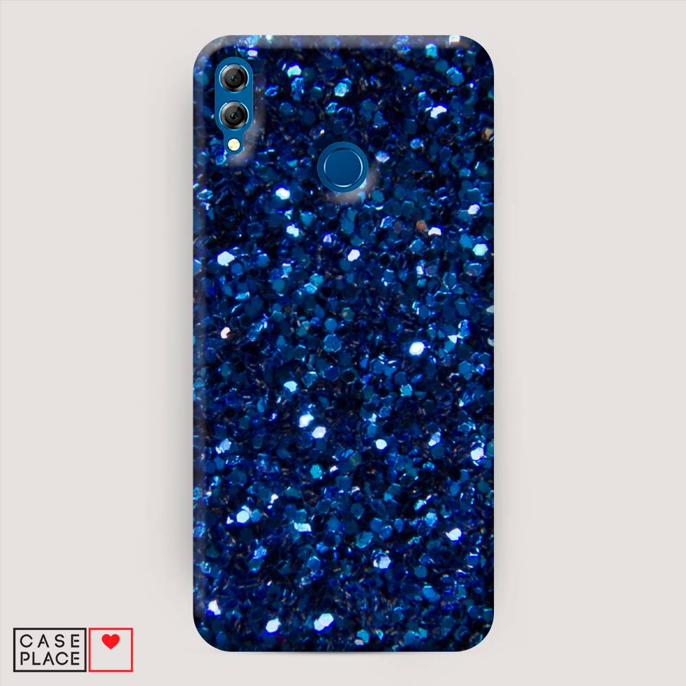 фото Чехол awog "синие блестки рисунок" для honor 8x