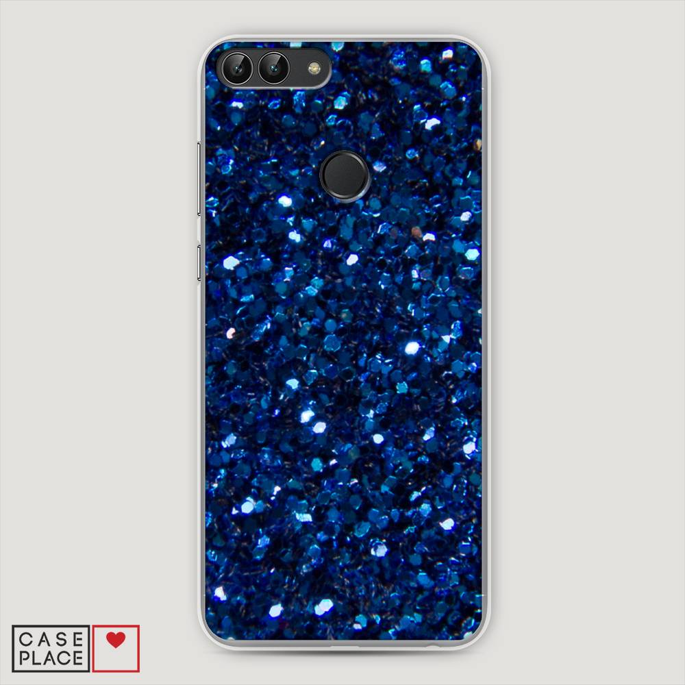 фото Чехол awog "синие блестки рисунок" для huawei p smart