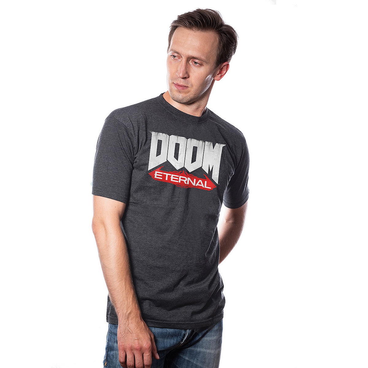 

Футболка унисекс Good Loot Doom Eternal серая L, Doom Eternal