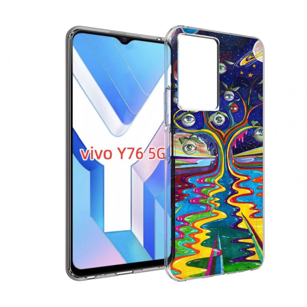 

Чехол MyPads дерево с глазами акварель для Vivo Y76 5G, Прозрачный, Tocco