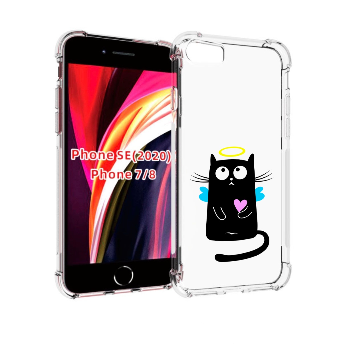 

Чехол MyPads Кот ангелок для iPhone 7 4.7 / iPhone 8 / iPhone SE 2 (2020), Прозрачный, Tocco