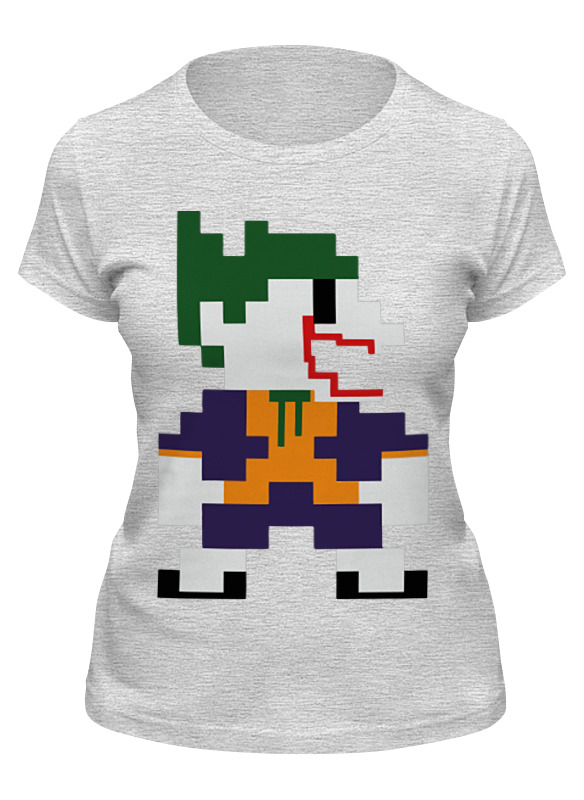 

Футболка женская Printio Джокер (8-бит) серая M, Джокер (8-бит)