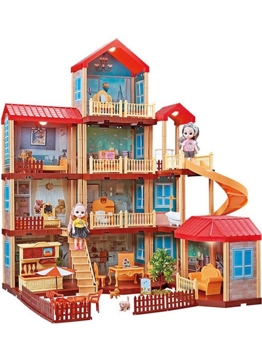 Кукольный домик принцессы со светом StarFriend (4 этажа, 2 куклы, 91 см) кукольный домик принцессы со светом starfriend 4 этажа 2 куклы 91 см