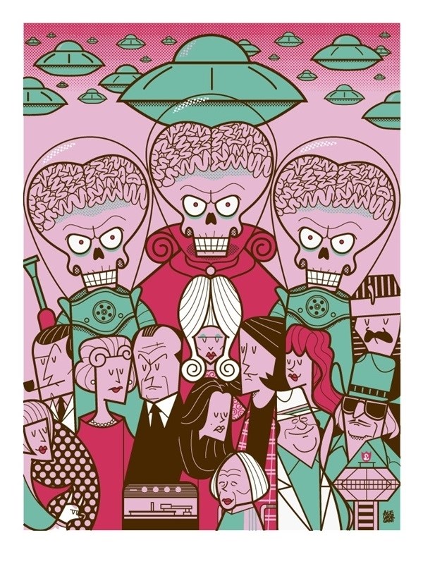 

Постер к фильму "Марс атакует!" (Mars Attacks!) Оригинальный 76,2x101,6 см