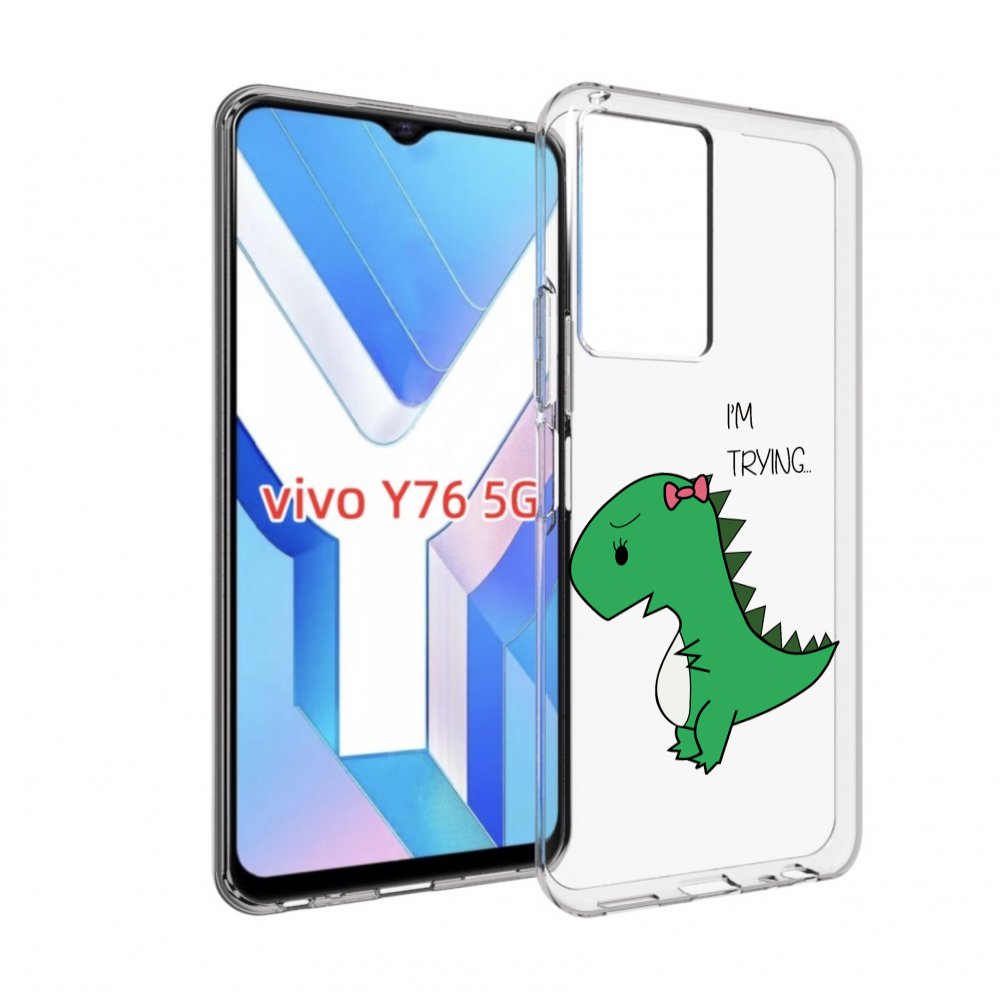 

Чехол MyPads динозаврик-девочка для Vivo Y76 5G, Прозрачный, Tocco