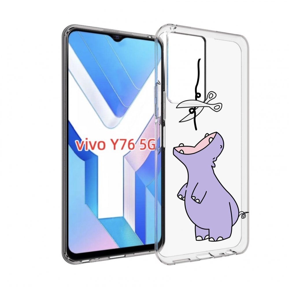 

Чехол MyPads динозаврик-фиолетовый для Vivo Y76 5G, Прозрачный, Tocco