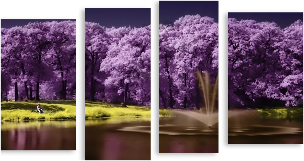 

Картина модульная на холсте Модулка На фиолетовом берегу 90x52 см, 3226