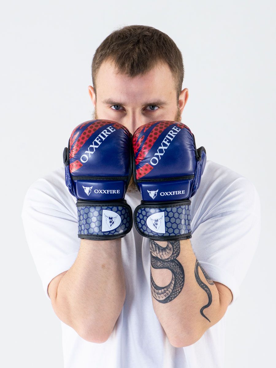 Перчатки тренировочные FIREICE MMA, синие M