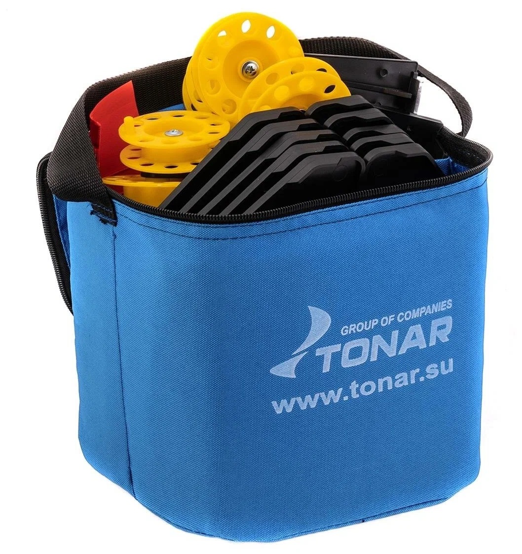 Набор жерлиц в сумке «Тонар», d=185 мм, катушка d=65 мм, 10 шт. ЖЗ-04