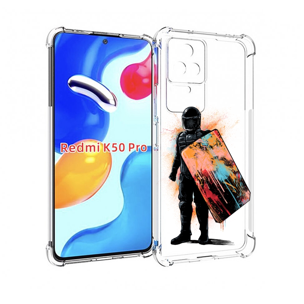 Чехол MyPads солдат с красочным щитом для Xiaomi Redmi K50 / K50 Pro