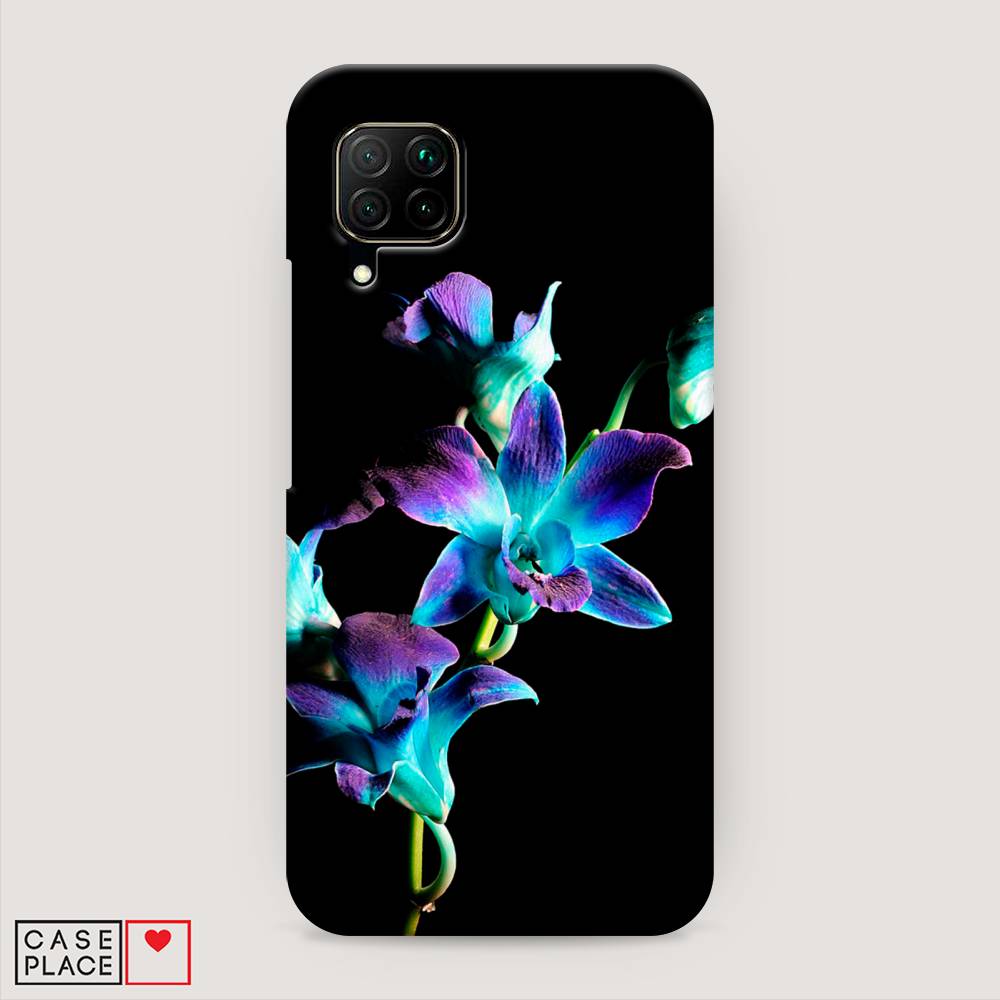 фото Чехол awog "синий цветок для черном" для huawei nova 6 se