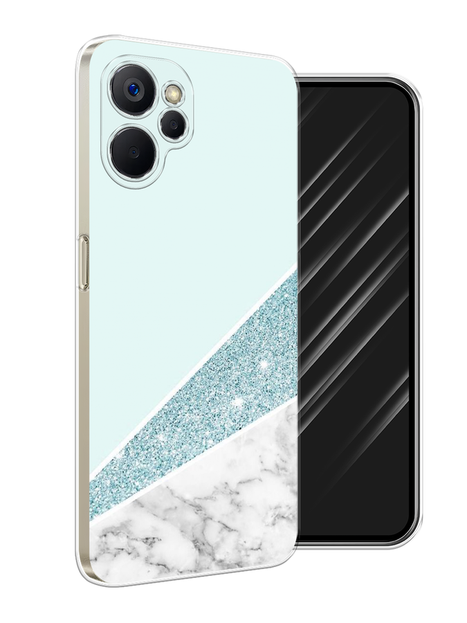 

Чехол Awog на Realme 9i 5G/10T 5G "Мрамор с голубыми блестками", Голубой;белый, 2513950-3