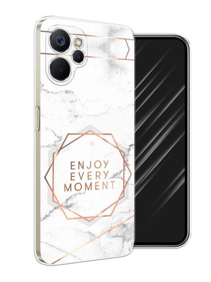 

Чехол Awog на Realme 9i 5G/10T 5G "Enjoy every moment мрамор", Белый;розовый;серый, 2513950-7