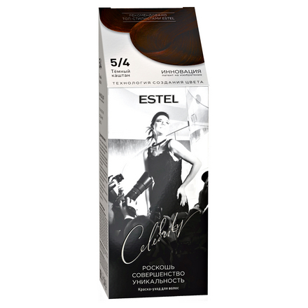 Краска-уход для волос Estel Celebrity тон 5/4 темный каштан краска для волос estel sensation 3 0 темный шатен 60 мл