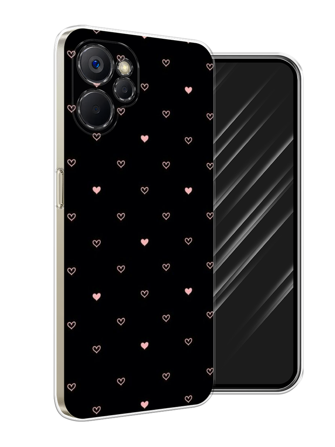 

Чехол Awog на Realme 9i 5G/10T 5G "Черный фон и сердечки", Розовый;серый;черный, 2513950-3