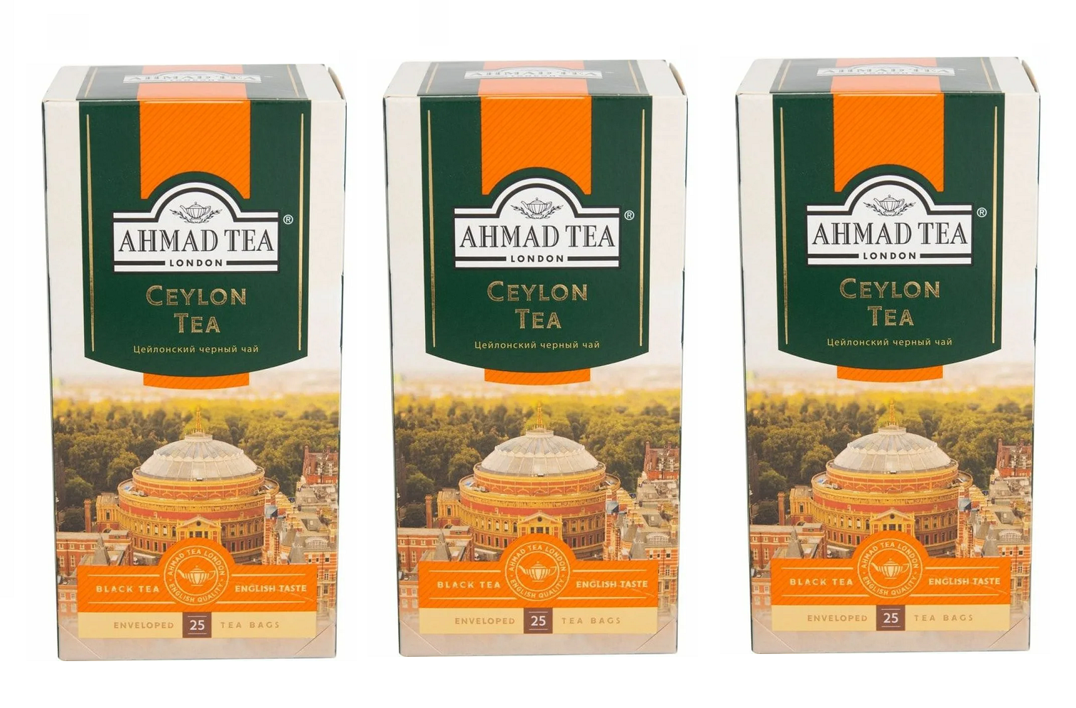 

Чай черный Ahmad Tea, Цейлон, 25 пак, 3 упаковки