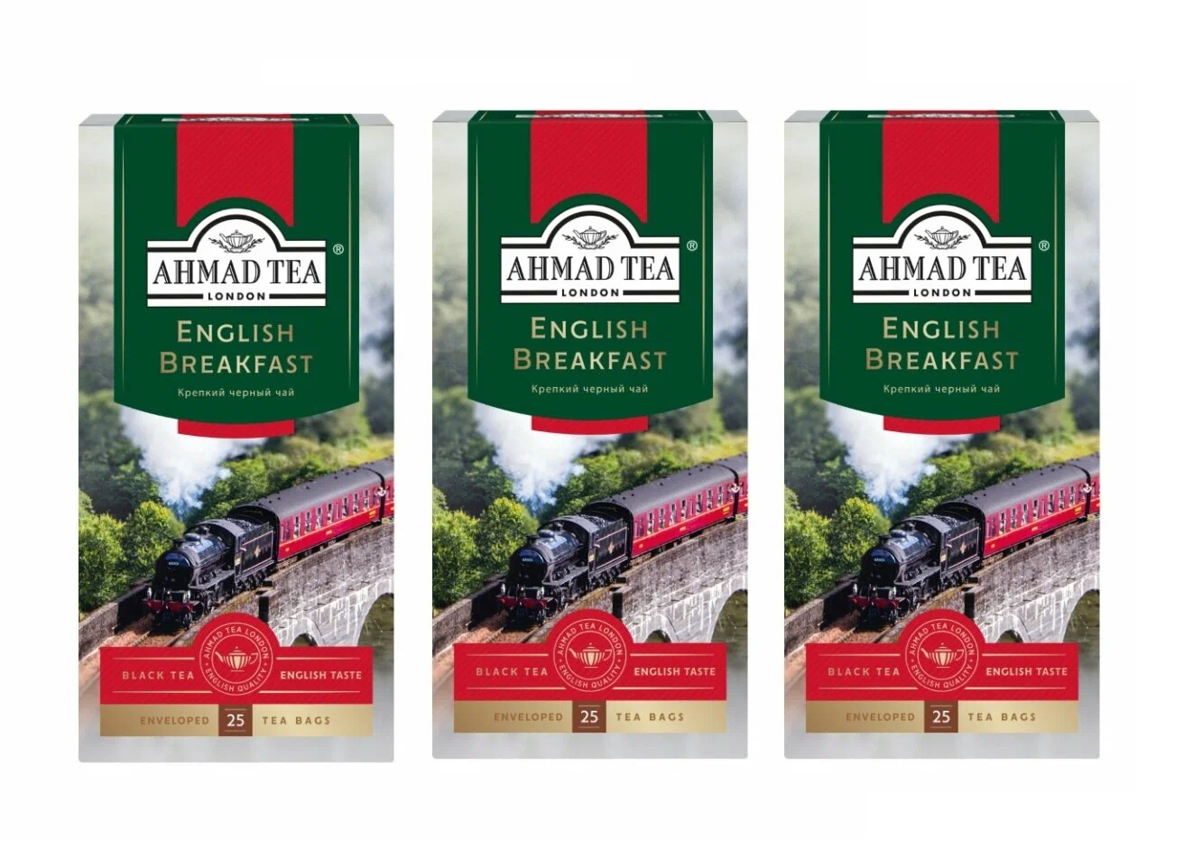 

Чай черный Ahmad Tea Английский Завтрак, 25 пак, 3 упаковки