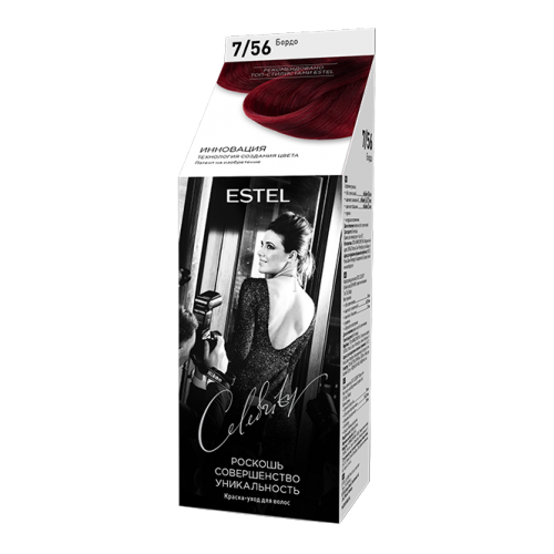 Краска-уход для волос Estel Celebrity тон 7/56 бордо 140 мл папка адресная на подпись кожзам бордо