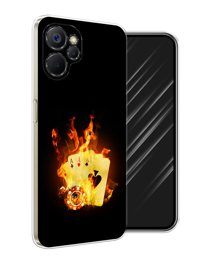 

Чехол Awog на Realme 9i 5G/10T 5G "Горящие карты", Черный;оранжевый, 2513950-9