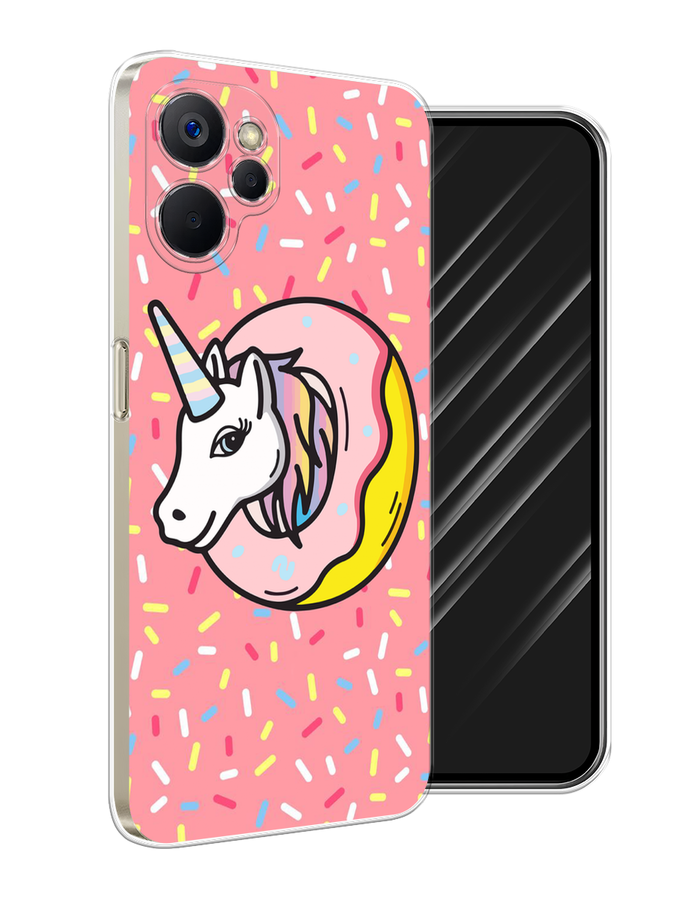 

Чехол Awog на Realme 9i 5G/10T 5G "Единорог в пончике", Розовый;желтый;белый, 2513950-2