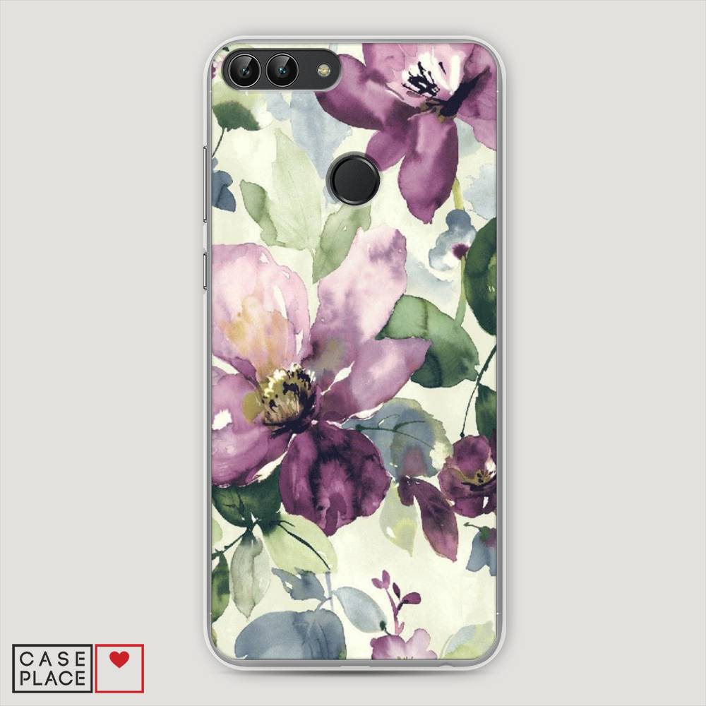 

Чехол Awog "Сиреневые цветы-акварель" для Huawei P Smart