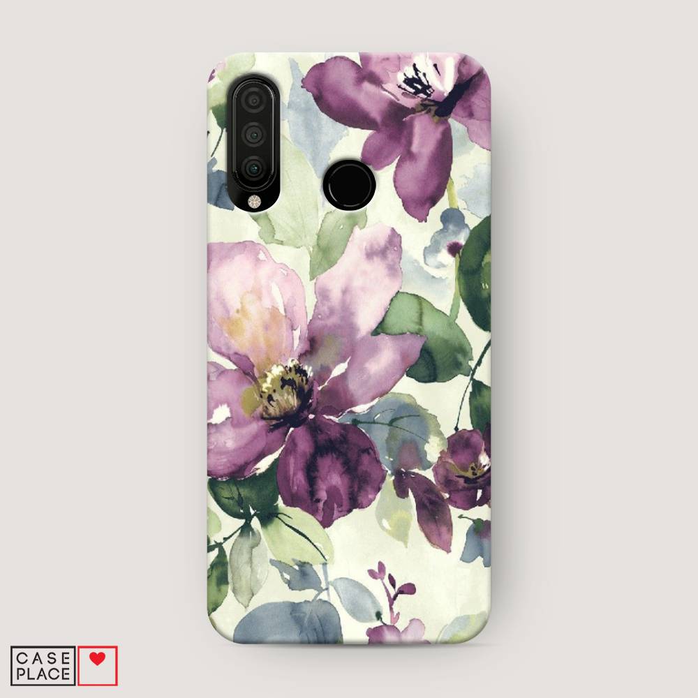 

Чехол Awog "Сиреневые цветы-акварель" для Huawei P30 Lite
