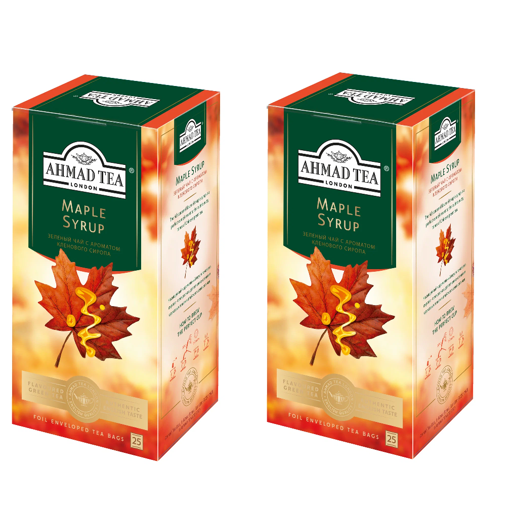 

Чай зеленый Ahmad Tea Кленовый сироп, 25 пак х 1,5 гр, 2 упаковки