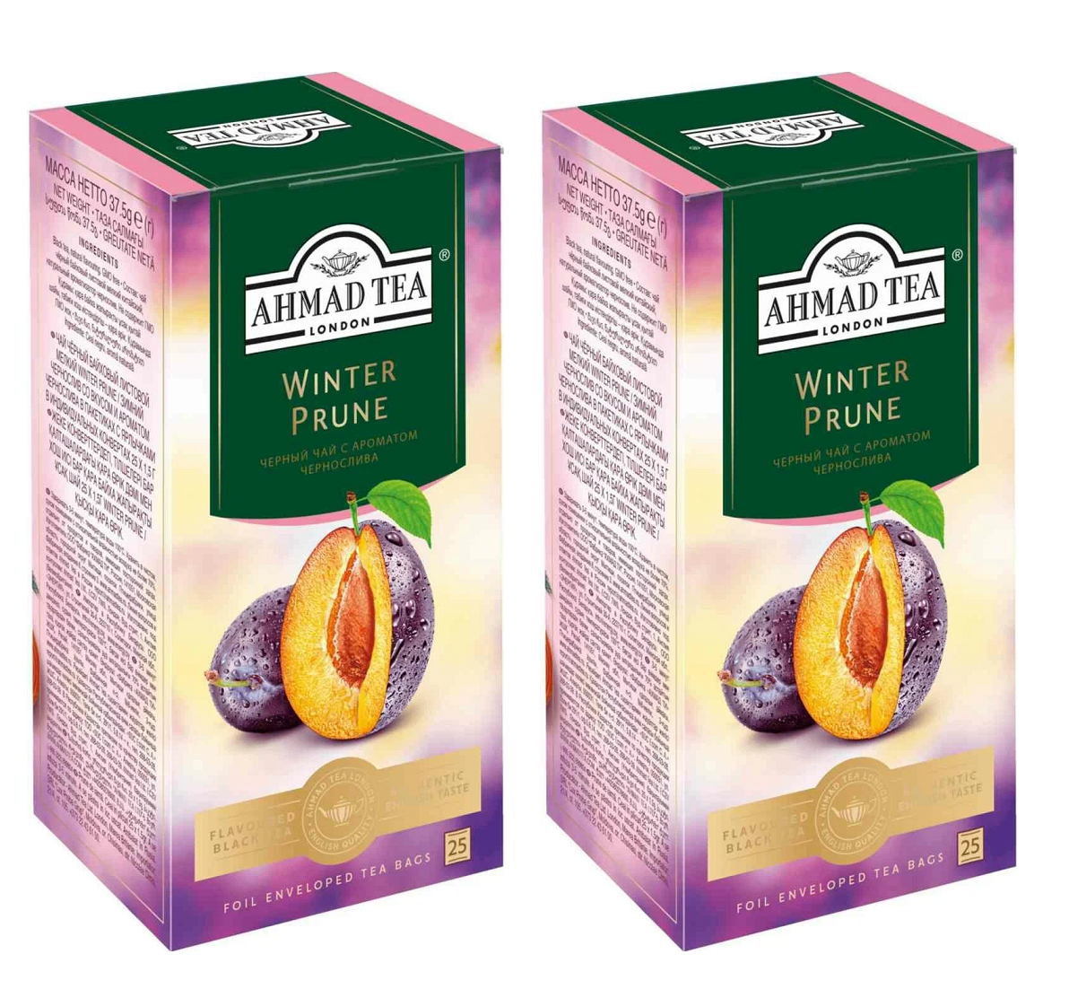 

Чай черный Ahmad Tea Зимний чернослив, 25 пакектиков, 2 упаковки