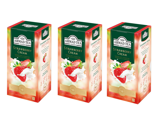 

Чай черный Ahmad Tea в пакетиках Strawberry Cream, 25 пак, 3 шт