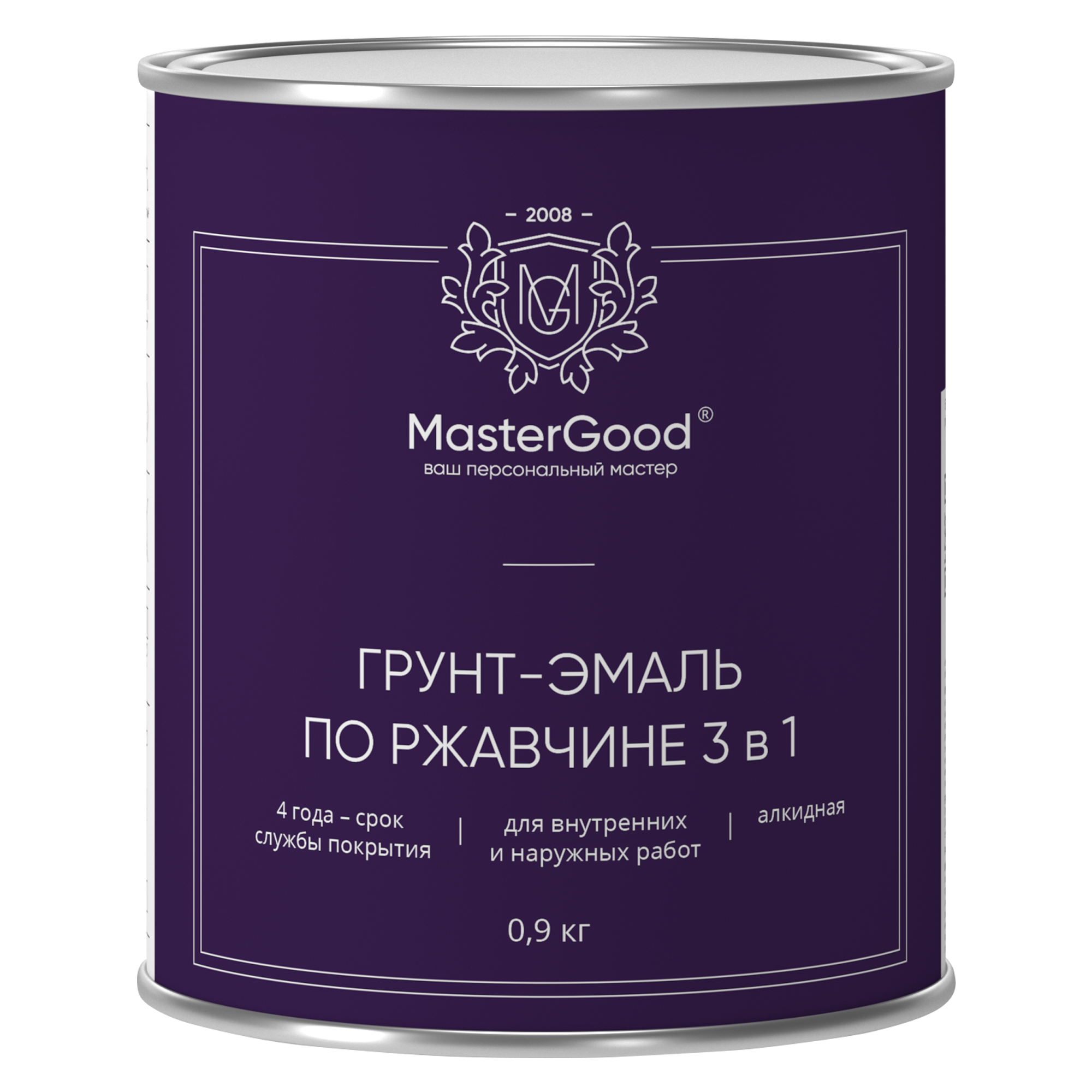 Грунт-эмаль Master Good по ржавчине 3 в 1, вишня, 900 г