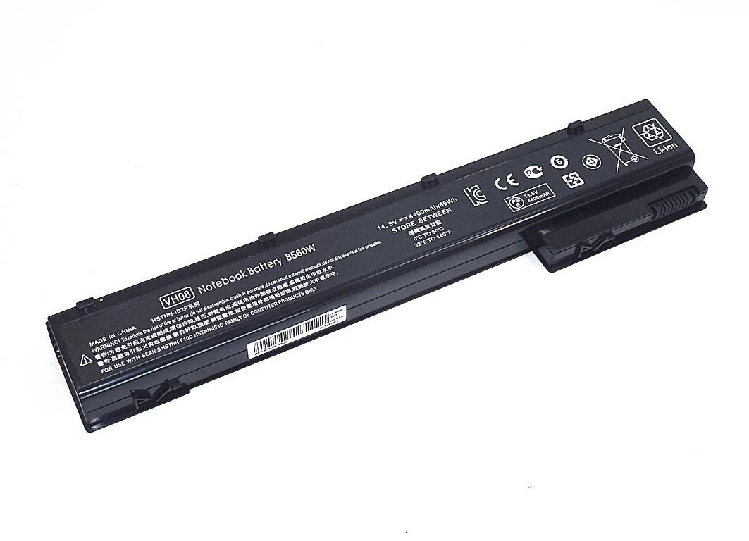 фото Аккумуляторная батарея для ноутбука hp 8560w 14.8v 5200mah oem черная