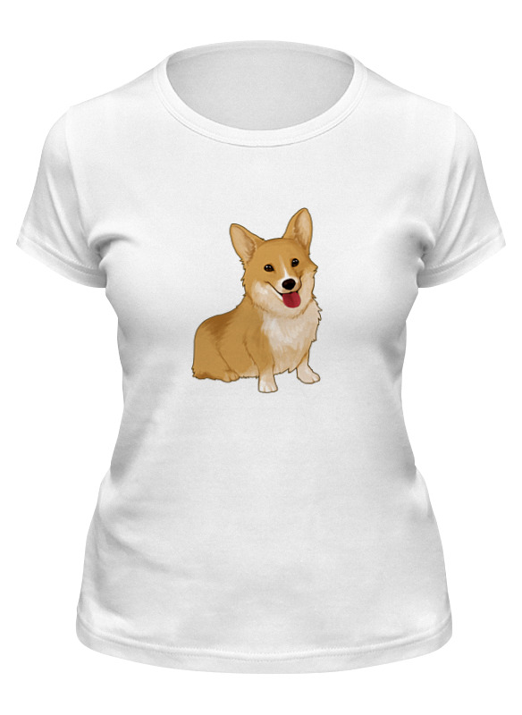 

Футболка женская Printio Корги белая 2XL, Белый, Корги