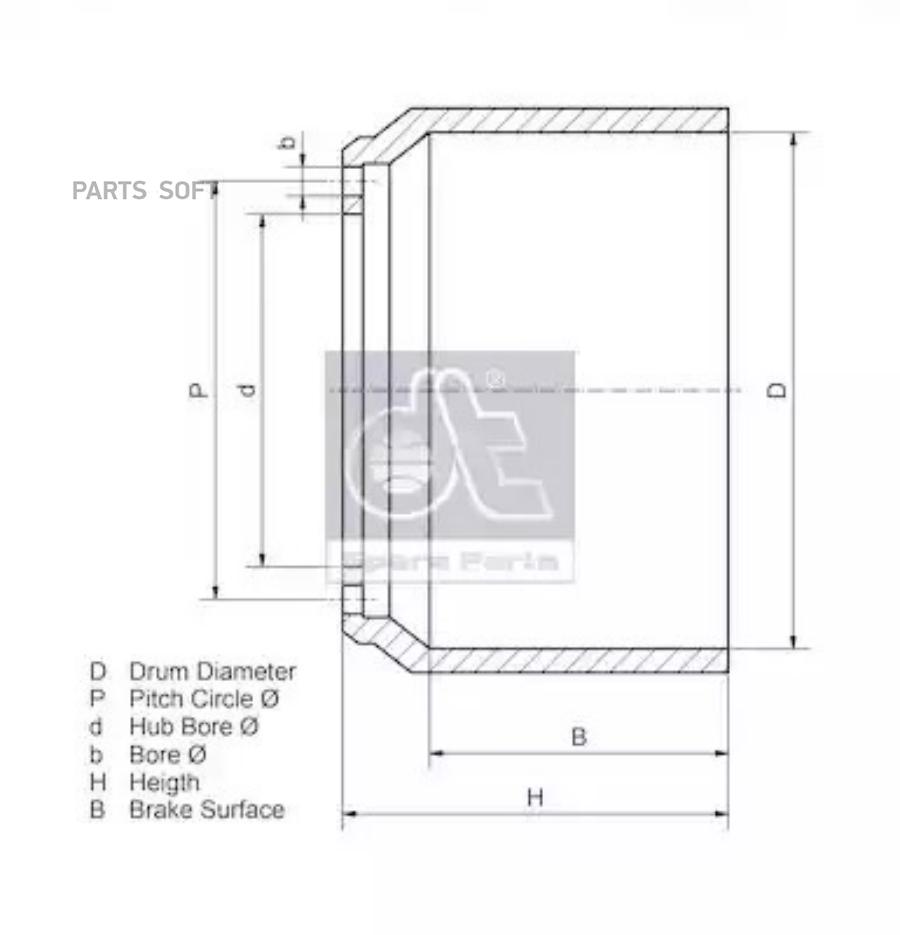 Барабан Тормозной DT Spare Parts арт. 2.40702