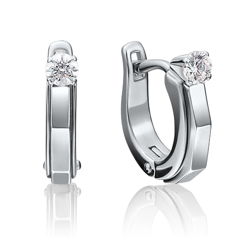 

Серьги из белого золота PLATINA jewelry 02-4124-00, бриллиант, 02-4124-00