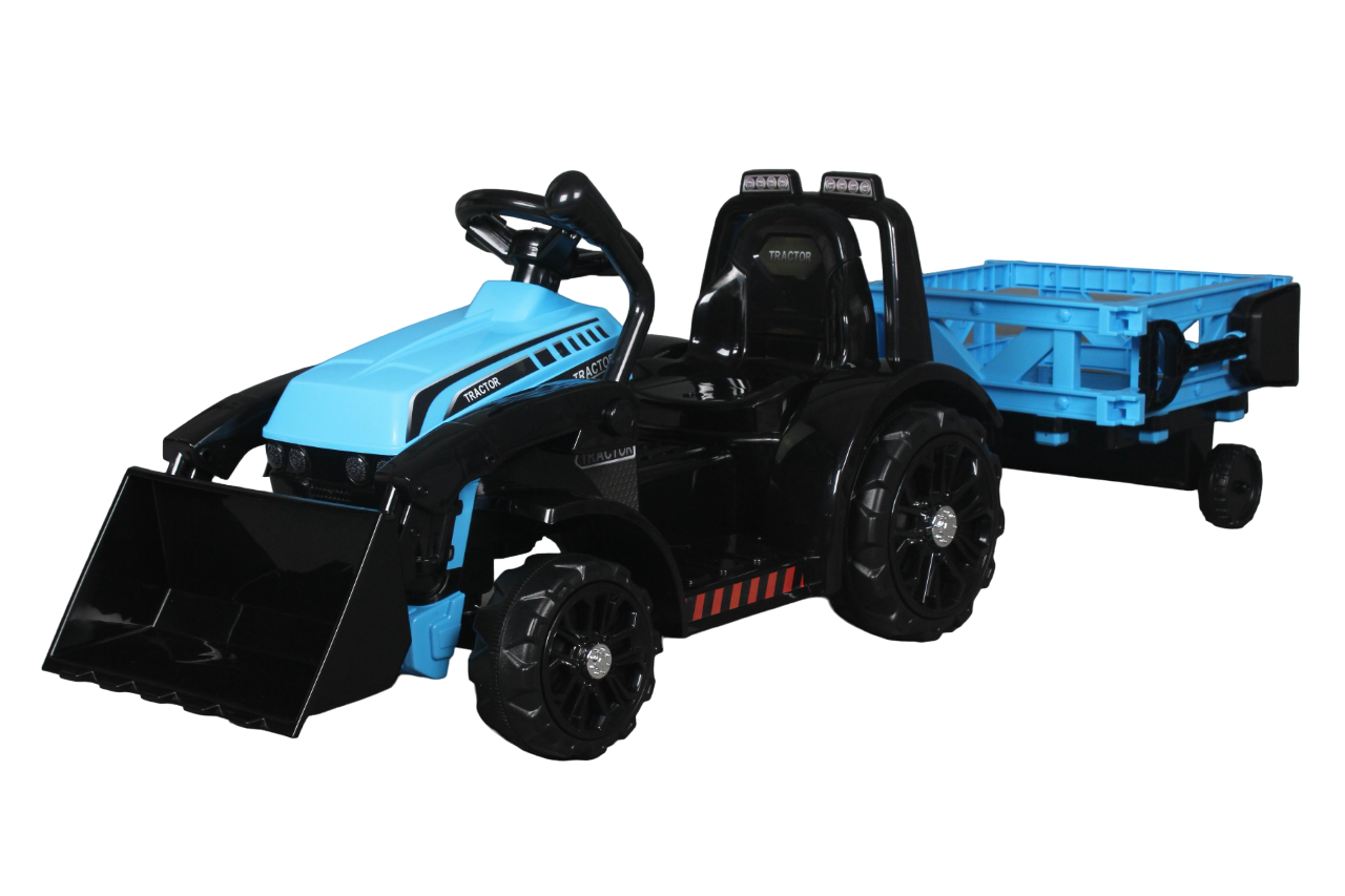 Детский электромобиль трактор с прицепом и ковшом (пульт 2.4G) Jiajia ZP1001C-Blue детский электромобиль bdm bettyma трактор с прицепом 2wd 12v bdm0925 green
