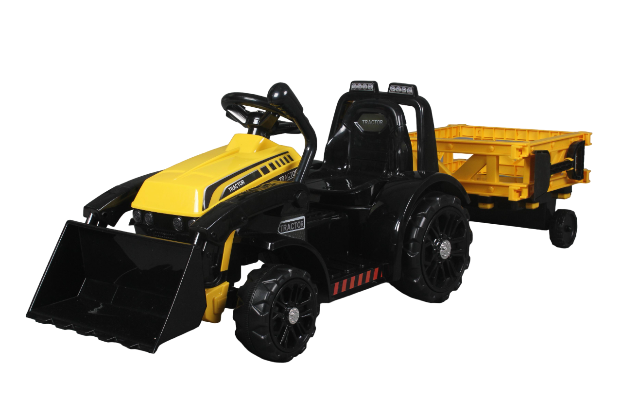 Детский электромобиль трактор с прицепом и ковшом (пульт 2.4G) Jiajia ZP1001C-Yellow детский электромобиль novakids трактор с прицепом tr001 желтый