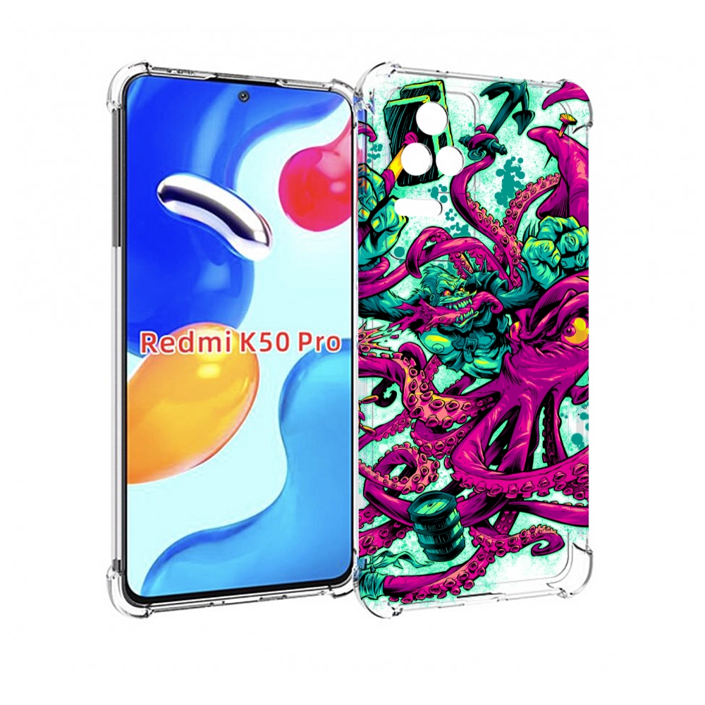 

Чехол MyPads фиолетовый кракен для Xiaomi Redmi K50 / K50 Pro, Прозрачный, Tocco