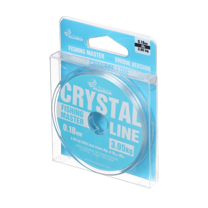 

Леска монофильная ALLVEGA "Fishing Master" CRYSTAL 30м 0,18мм, 3,95кг,, Прозрачный, Fishing Master