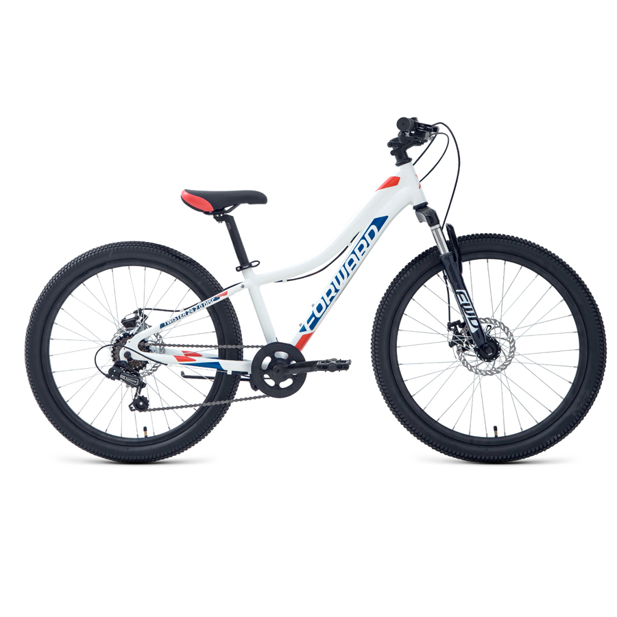 

Велосипед подростковый горный Forward Twister 24 2.0 D FR рама 12" бело-красный